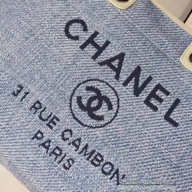 香奈兒CHANEL 2018早春度假系列最新火爆大號帆布沙灘包手提購物袋 DSC1295